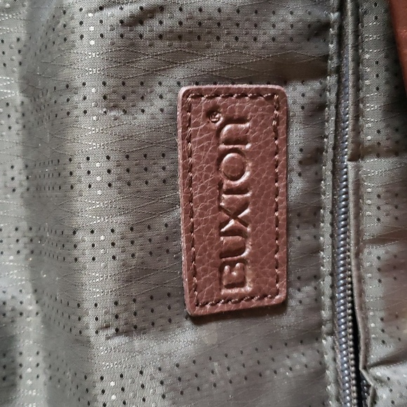 BUXTON Brown Leather Messenger Satchel. UNISEX - Picture 9 of 11